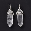 Natural Quartz Crystal Pointed Pendants G-K329-53P-3