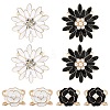 8Pcs 4 Styles Carnation & Daisy Golden Alloy Enamel Scarf Buckle Ring AJEW-CJ0001-33-1