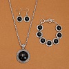 Alloy with Synthetic Turquoise Pendant Necklaces & Link Bracelets & Dangle Earring Sets WGBFEA3-02-1