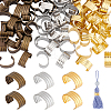 120Pcs 3 Colors Brass Folding Crimp Ends FIND-PH0020-81-1
