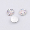 Druzy Resin Cabochons RESI-WH0026-03A-06-1