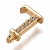 Brass Micro Pave Clear Cubic Zirconia Charms ZIRC-B002-39G-L-3