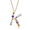 Brass Micro Pave Cubic Zirconia Pendant Necklaces NJEW-BB67040-K-1