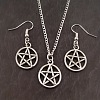 Hollow Out Star Alloy Pendant Necklaces & Dangle Earrings Sets FS-WG345ED-01-3