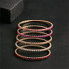 12Pcs 12 Colors Alloy Rhinestone Cup Chain Bracelets for Women BJEW-HY0001-09-3