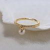925 Sterling Silver with Natural Freshwater Pearls Rings RJEW-Z030-01G-2