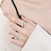 925 Sterling Silver Adjustable Finger Rings for Man FS-WGAB56D-01-2