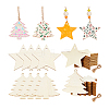 40Pcs 2 Styles Christmas Theme Wood Hanging Wall Decorations HJEW-PH0001-88-6
