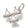 Rack Plating Brass Micro Pave Cubic Zirconia Charms KK-I720-39P-2