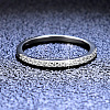 Rhodium Plated 925 Sterling Silver Micro Pave Moissanite Plain Band Rings WGF7D9C-18-3