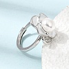 Adjustable Brass Micro Pave Cubic Zirconia Enamel Finger Rings CU-CBABA66-01B-P-2