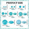 180Pcs 8 Styles Craft Findings Dyed Synthetic Turquoise Gemstone Flat Back Dome Cabochons G-PH0003-28-2