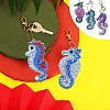 DIY 5D Sea Horse Diamond Painting Keychain Kit DIY-WH0161-59A-4