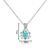 Alloy Lotus Cage Pendant Necklace with Synthetic Luminaries Stone LUMI-PW0001-044P-A-2