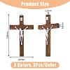 6Pcs 3 Colors Religion Cross Wood Big Pendants WOOD-DC0001-18-2