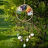 7 Chakra Copper Wire Wrapped Natural Mixed Stone Chips Tree of Life Suncatchers HJEW-F027-08-2