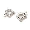 Initial Letter Brass Micro Pave Cubic Zirconia Pendants ZIRC-F008-D-2