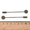 Brass Flat Stick Lapel Pins Round Base Settings Brooch Findings KK-H283-01AB-02-3