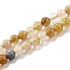 Natural Golden Silk Jade Beads Strands G-O199-04A-1