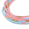 Adjustable Glass Bead Braided Bead Bracelets BJEW-JB08952-01-4