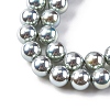 UV Plating Pearlized Glass Pearl Beads Strands GLAA-F128-01B-T23-3