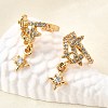 Brass Micro Pave Clear Cubic Zirconia Cuff Earrings EJEW-F370-28G-1