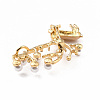 Deer Alloy Brooch with Resin Pearl JEWB-O009-06-3