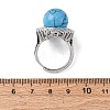 Natural & Synthetic Mixed Gemstone Round Adjustable Finger Rings RJEW-K241-05P-6