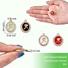 24Pcs 4 Colors Rack Plating Alloy Enamel Pendants FIND-SZ0006-06-2