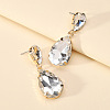 Colorful Transparent Glass Crystal Earrings with Fashionable Waterdrop Shape for Elegant and Stylish Women ST5992381-1