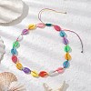 Summer Opaque Plastic Imitation Cowrie Shell Shape Braided Bead Adjustable Necklaces NJEW-JN05178-1