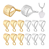 12Pcs 2 Colors Sterling Silver Tube Bails STER-PH0002-32-7