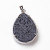 Natural Lava Rock Pendants G-P378-A-3