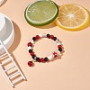 Natural & Synthetic Mixed Stone Round Beaded Stretch Bracelet BJEW-TA00185-6