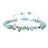 Natural Amazonite Round Beads & Chips Braided Bead Bracelets for Women Men MK7724-10-1