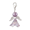 Angel Acrylic & Glass Pearl Pendant Decoration HJEW-JM02364-01-4