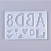 Letter ABDL & Heart & Moon & Triangle & Hexagon & Number 8 Shape DIY Silicone Pendant & Link Molds DIY-WH0161-86-1