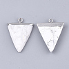 Electroplate Natural Howlite Pendants X-G-S344-49I-2