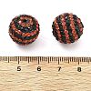 Halloween Theme Stripe Pattern Polymer Clay Rhinestone Beads CLAY-NH0001-01B-3