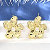 Flower Brass Stud Earrings EJEW-F358-03A-G-2