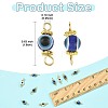 20Pcs Resin Evil Eye Round Bead with 304 Stainless Steel Connector Charms PALLOY-FS00071-01-3