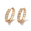 Brass Micro Pave Cubic Zirconia Hoop Earrings EJEW-M238-51KCG-1