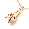 Rack Plating Alloy Hand Pendant Necklaces Sets NJEW-B081-11A-5