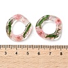 Inner Dried Flower Transparent Resin Ring Pendants RESI-A043-07C-3