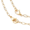 Natural Cultured Freshwater Pearl Rice Beads Brass Heart with Letter Pendant Paperclip Chain Double Layered Necklaces NJEW-JN05378-01-5