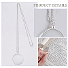 4Pcs Alloy Magnifying Glass Flat Round Pendant Long Necklaces NJEW-UN0001-75B-4