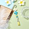 Silicone & Acrylic Cross Flower Tassel Bookmarks AJEW-JK00321-2