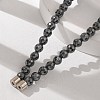 Faceted Round Synthetic Non-Magnetic Hematite Graduated Beaded Necklaces NJEW-R020-07-2