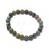 Natural Indian Agate Bead Stretch Bracelets X-BJEW-K212-C-010-2