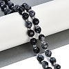 Natural Snowflake Obsidian Beads Strands G-G182-B35-03-2